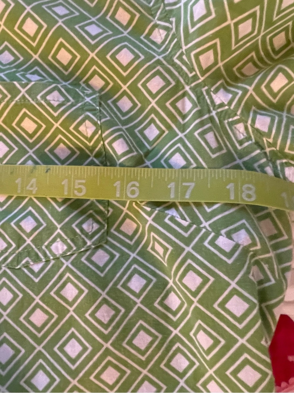 Merona Green Geometric Button-Up Shirt - Picture 4 of 6